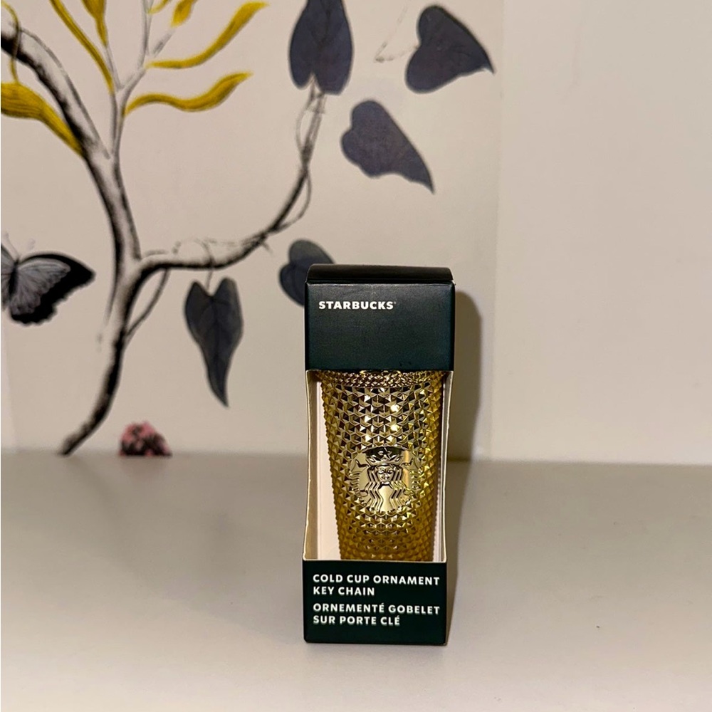 Gold Studded Starbucks Tumbler Keychain